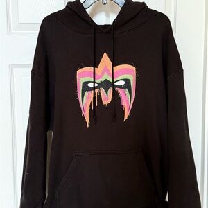 Men’s Ultimate Warrior‎ Black Hoodie with Colorful Graphic XL